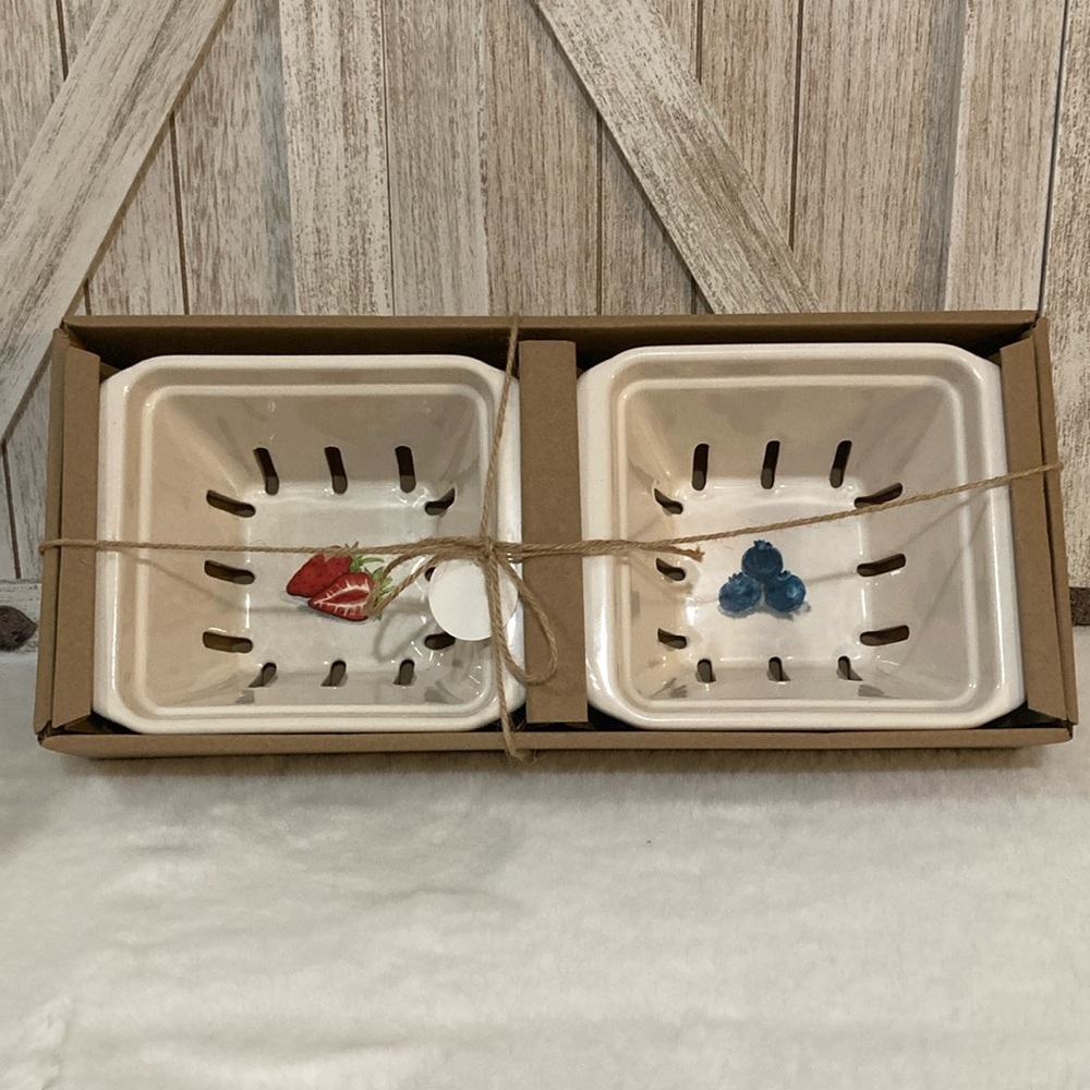 Rae Dunn Strawberry & Blueberry Containers